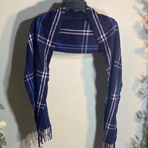 Cejon Blue and White Plaid Scarf